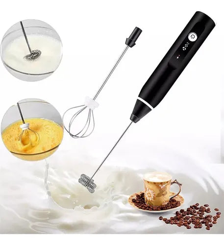 Espumador de Leche Eléctrico Portátil de Acero Inoxidable | 3 Velocidades y Batería Recargable