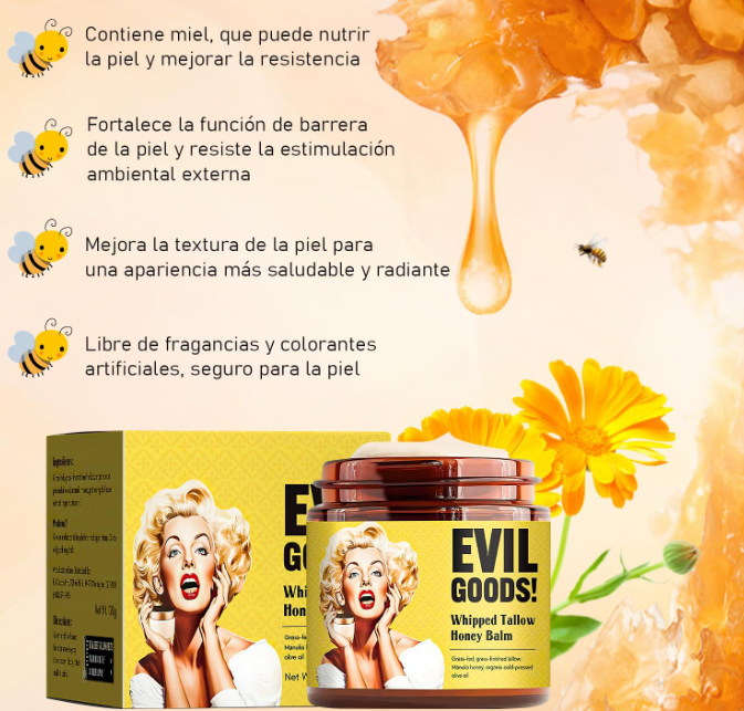 Crema Hidratante Sebo y Miel Evil Goods 120g | Bálsamo Natural para Piel Seca y Sensible