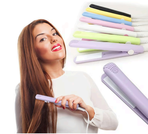 Mini Plancha Para Cabello Portátil | Cerámica Iónica, Placas 3D, Compacta y Profesional