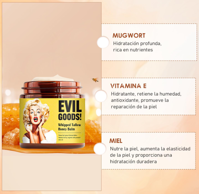 Crema Hidratante Sebo y Miel Evil Goods 120g | Bálsamo Natural para Piel Seca y Sensible