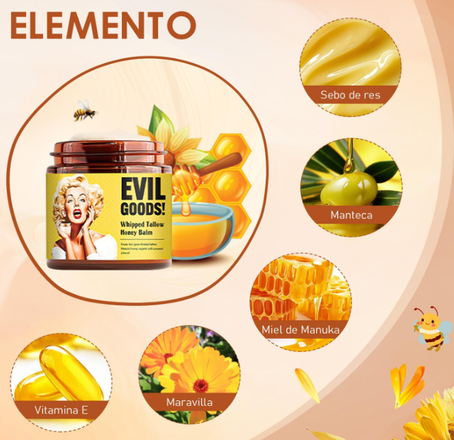 Crema Hidratante Sebo y Miel Evil Goods 120g | Bálsamo Natural para Piel Seca y Sensible