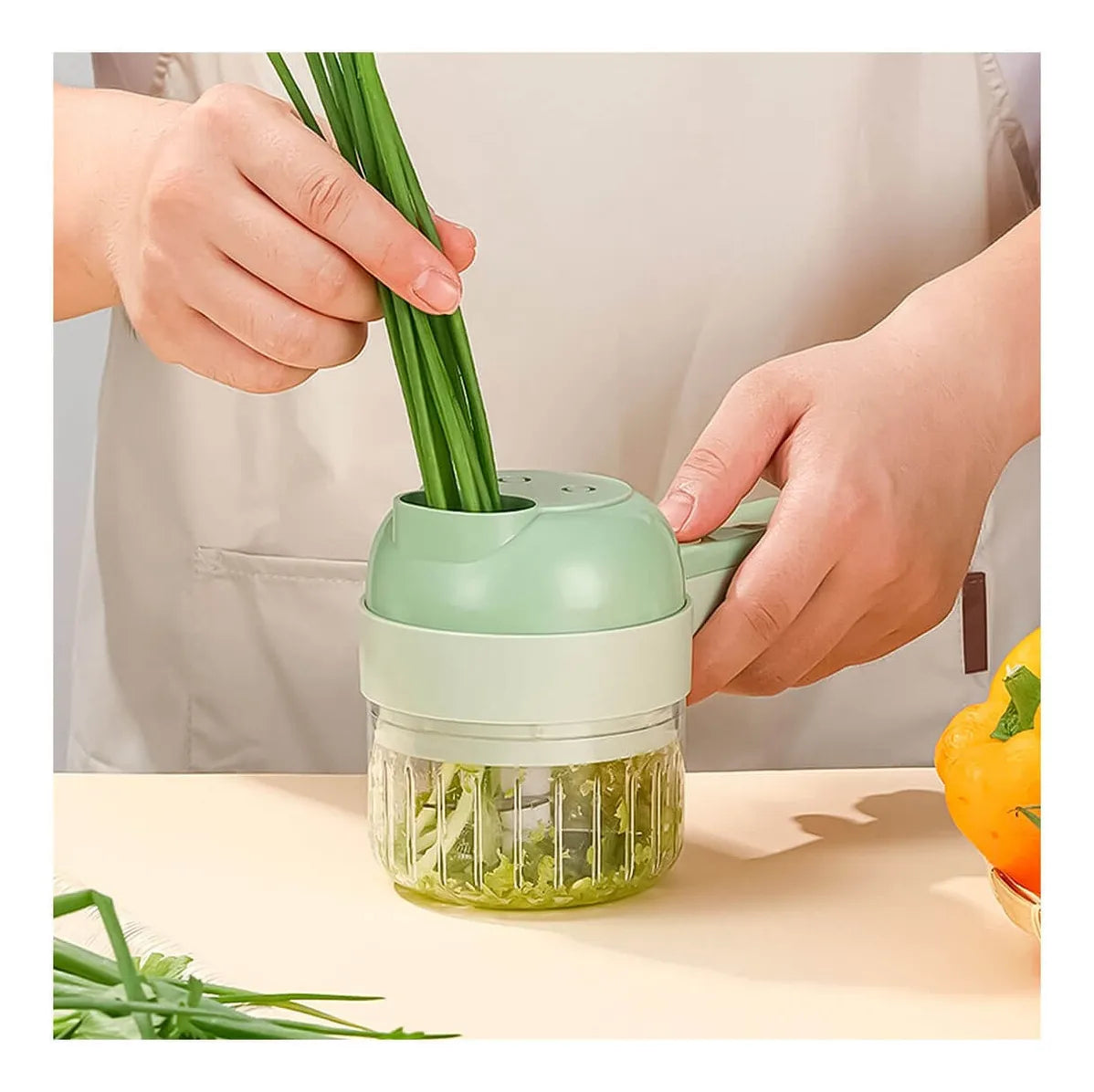 Procesador Eléctrico de Condimentos 200 ml | Picador y Cortador 2 en 1 Recargable USB